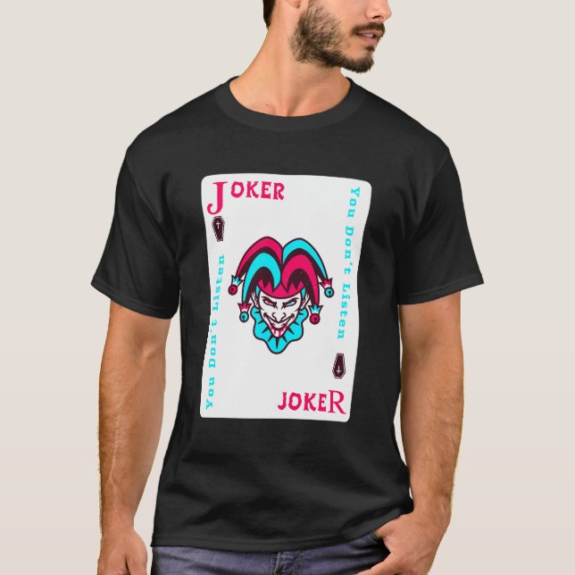 Joker Playing Card Aesthetic Jester T-Shirt (Front)