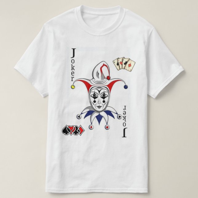 JOKER Playing Card – Wild Card King of Games T-Shirt (Design Front)