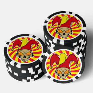 Joker Red Yellow Swirl Eyes Screwball Graphics Poker Chips