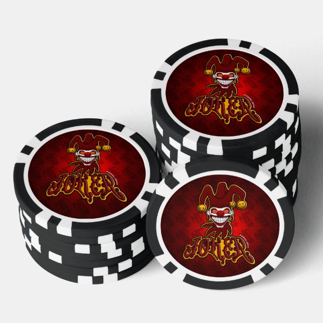Joker Screwball Graphics Poker Chips (Stack)