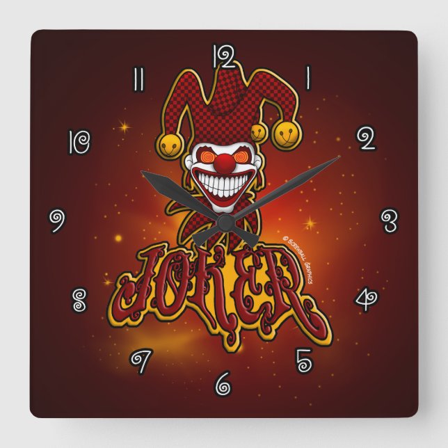 Joker Square Wall Clock (Front)