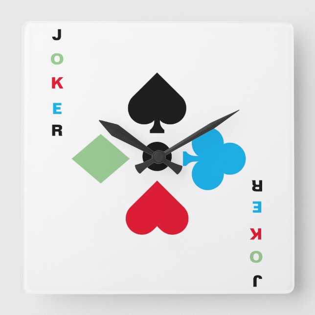 Joker Square Wall Clock (Front)
