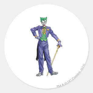 Joker stands with Cane Classic Round Sticker