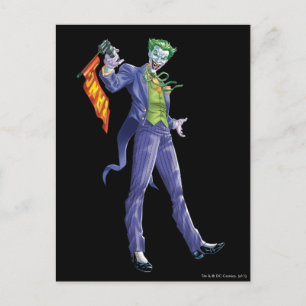 Joker stands with gun postcard