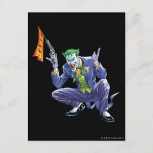 Joker with fake gun postcard
