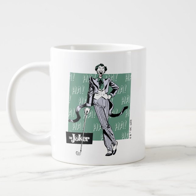 Joker With Golf Club Large Coffee Mug (Left)