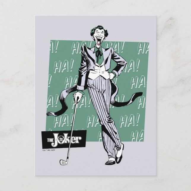 Joker With Golf Club Postcard (Front)