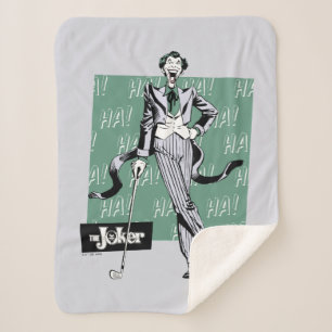 Joker With Golf Club Sherpa Blanket