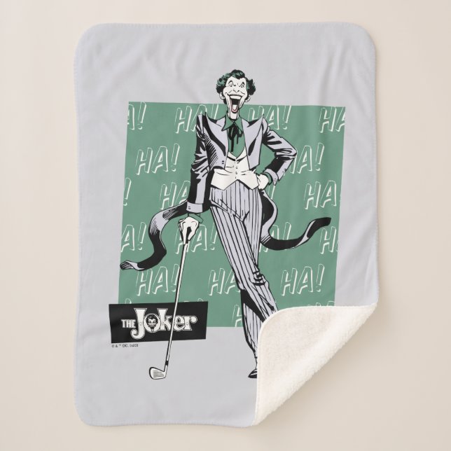 Joker With Golf Club Sherpa Blanket (Front)