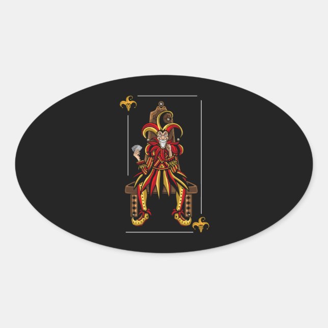 Jokers Wild Oval Sticker (Front)
