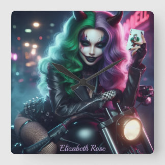Joker's Wild Square Wall Clock
