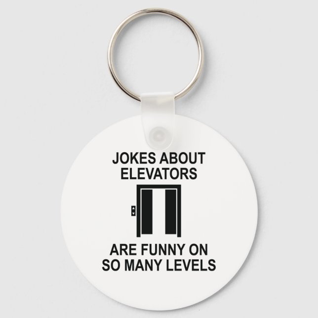 Jokes About Elevators Key Ring (Front)