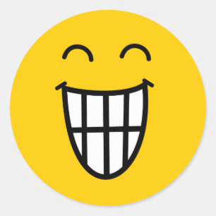Joking around face classic round sticker