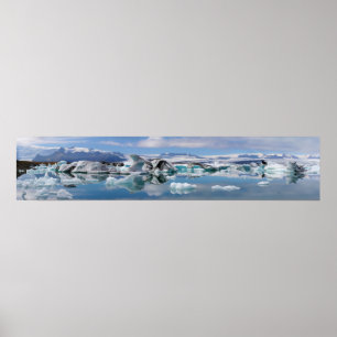 Jokulsarlon Glacial Lake in Iceland Panorama Poster