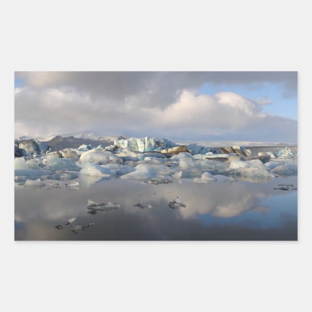 Jokulsarlon glacier lake Iceland rectangle sticker (Front)