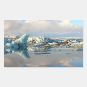 Jokulsarlon iceberg lake rectangle sticker