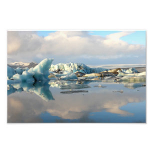 Jokulsarlon iceberg lake reflection photo print
