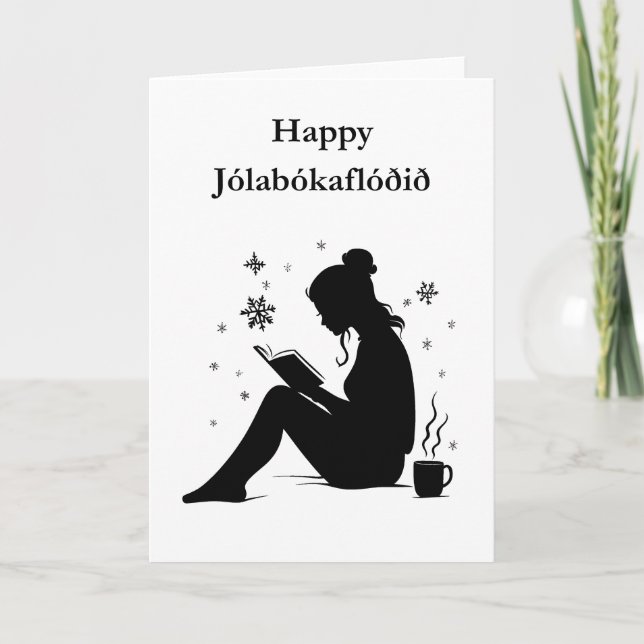 Jolabokaflod - Iceland Book Flood Card (Front)