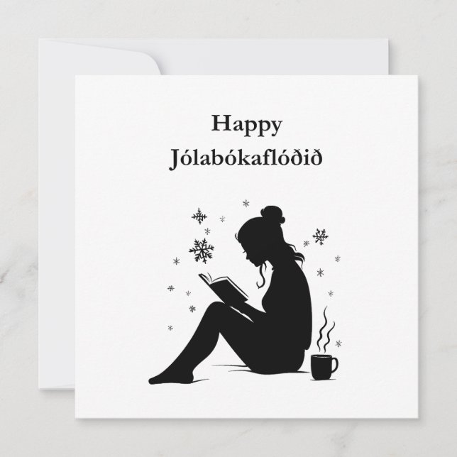 Jolabokaflod - Iceland Book Flood Holiday Card (Front)