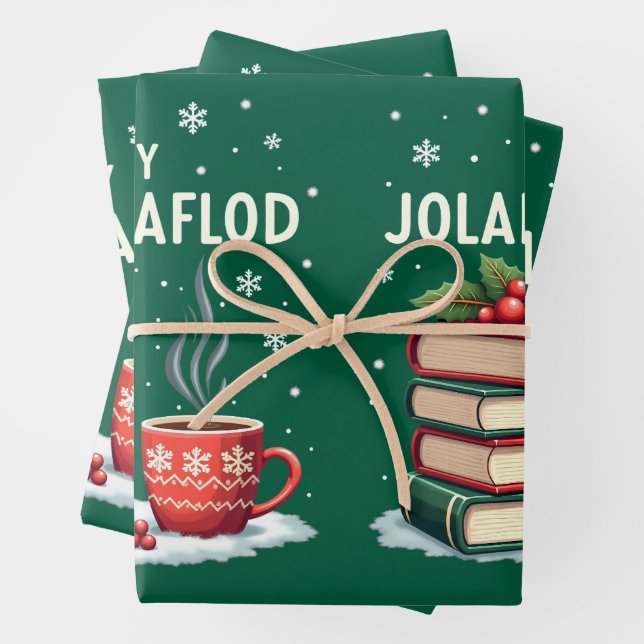 Jolabokaflod - Iceland Book Flood Wrapping Paper Sheet (In situ)