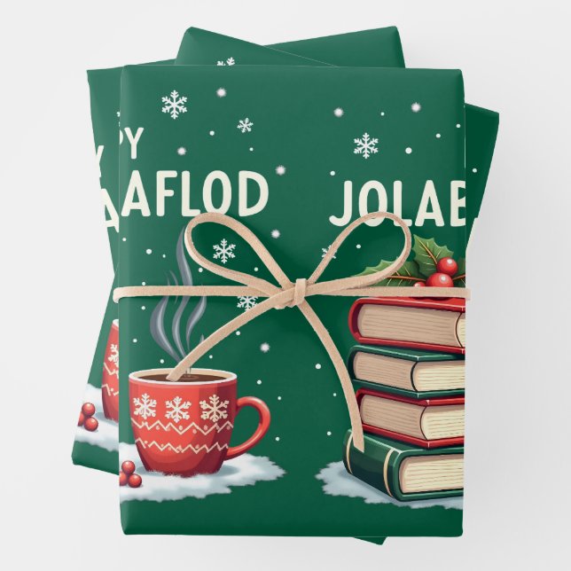 Jolabokaflod - Iceland Book Flood Wrapping Paper Sheet (In situ)
