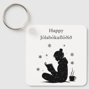 Jólabókaflóð – Icelandic Book Flood, Custom Gift Key Ring