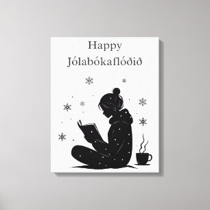 Jólabókaflóð – Icelandic Book Flood, Poster Gift Canvas Print