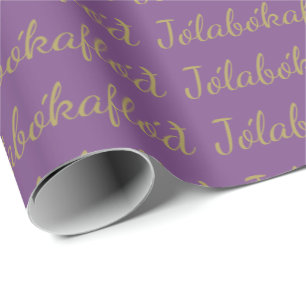 Jólabókaflóð Purple Christmas Book Flood Wrapping Paper