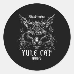 Jólakötturinn Christmas Yule Cat Hunts Classic Round Sticker