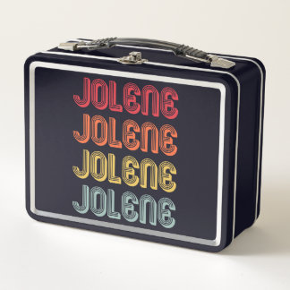 JOLENE Gift Name Personalised Retro Vintage 80s 90 Metal Lunch Box