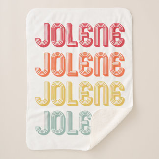 JOLENE Gift Name Personalised Retro Vintage 80s 90 Sherpa Blanket