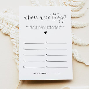 JOLIE Boho Where Were They Bridal Shower Game Card