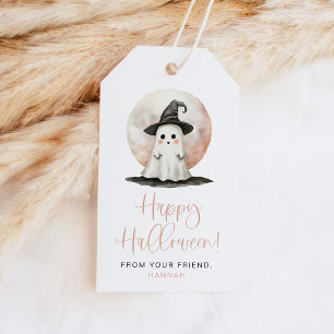 JOLIE Cute Ghost Witch Hat Happy Halloween Treat Gift Tags
