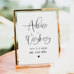 JOLIE Fun Typography Minimalist Advice & Wishes Poster<br><div class="desc">This advice and wishes sign features a fun handwritten font and modern minimalist design. Easily change the colours and edit *most* wording to meet the needs of your occasion. This sign is perfect for your contemporary,  industrial,  or bohemian wedding,  bridal shower,  or couples shower.</div>