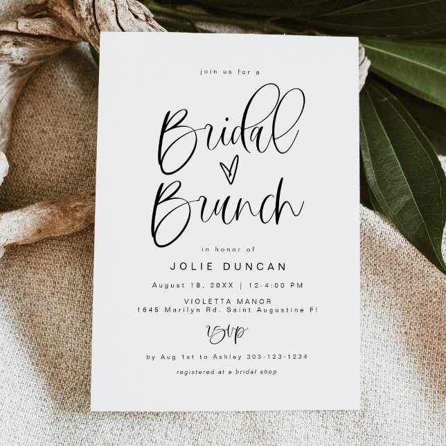 JOLIE Fun Typography Minimalist Boho Bridal Brunch Invitation (Creator Uploaded)