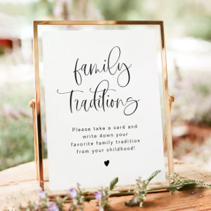 JOLIE Minimal Family Traditions Baby Shower Game Poster
