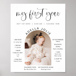 JOLIE Minimal Fun Arch Photo First Year Milestone Poster