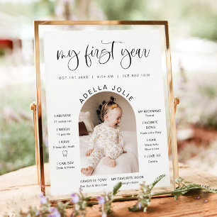 JOLIE Minimal Fun Arch Photo First Year Milestone Poster