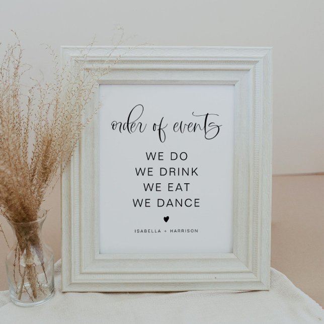 JOLIE Minimalist Boho Wedding Order of Events Poster (Creator Uploaded)