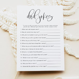 JOLIE Minimalist Dad Jokes Baby Shower Game Invitation