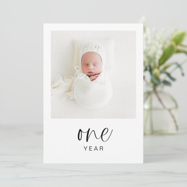 JOLIE Modern 1st Birthday Milestone Photo Banner I Invitation (Standing Front)
