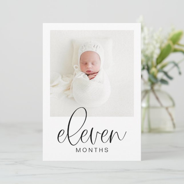 JOLIE Modern 1st Birthday Milestone Photo Banner Invitation (Standing Front)