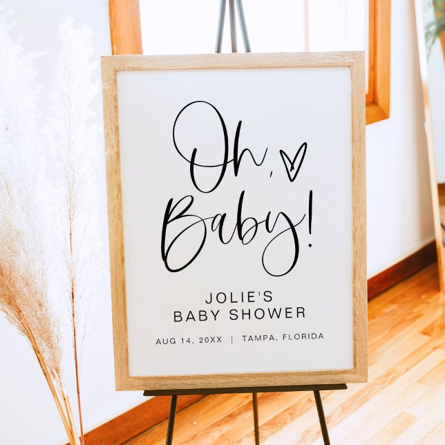 JOLIE Modern Boho Oh Baby Baby Shower Welcome Poster (Creator Uploaded)