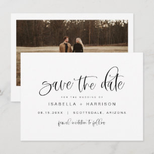 JOLIE Modern Minimalist Boho Photo Save the Date Invitation