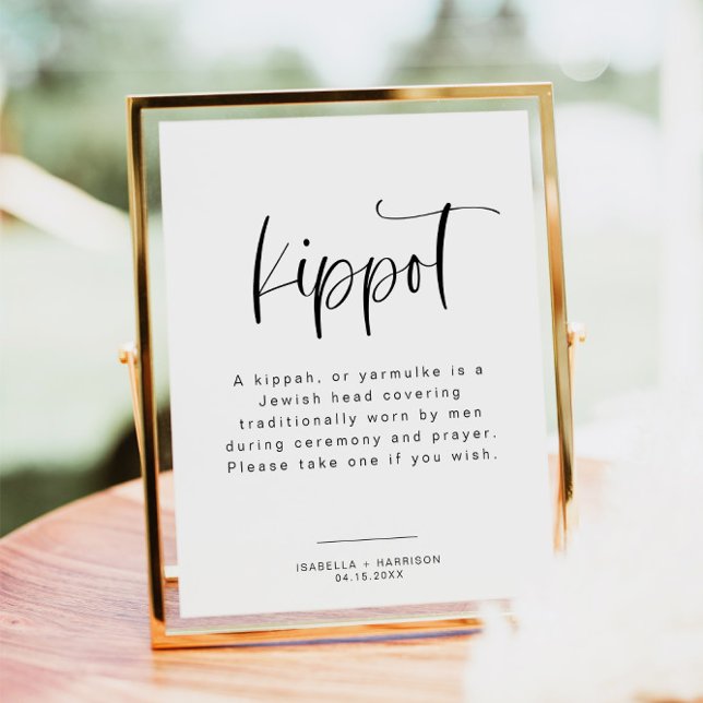 JOLIE Modern Minimalist Kippot Kippah Wedding Poster (Creator Uploaded)