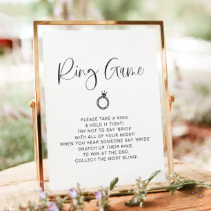 JOLIE Modern Minimalist Ring Bridal Shower Game Poster