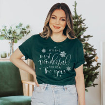 JOLIE Most Wonderful Time Christmas Quote T-Shirt