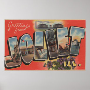 Joliet, Illinois - Large Letter Scenes 2 Poster