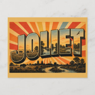 Joliet Illinois Prairie River Wetland Art Postcard