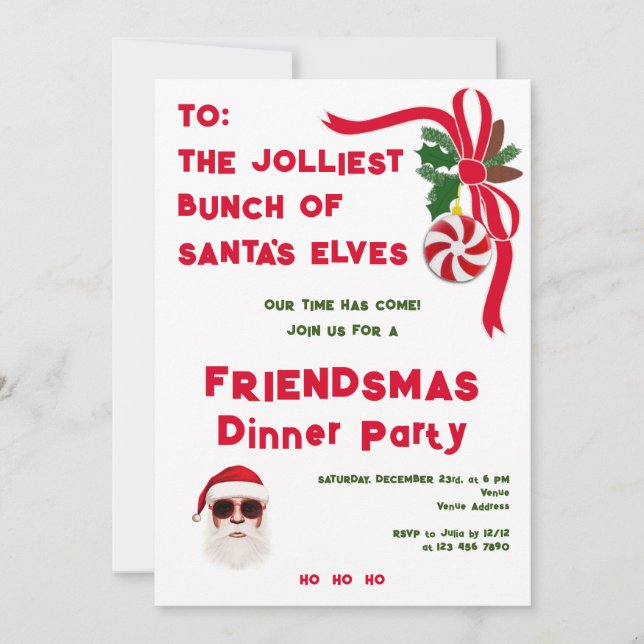 Jolliest Bunch Christmas Vacation Friendsmas Party Invitation (Front)